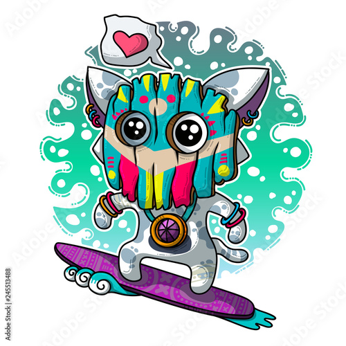 Vector illustration about Shaman in love