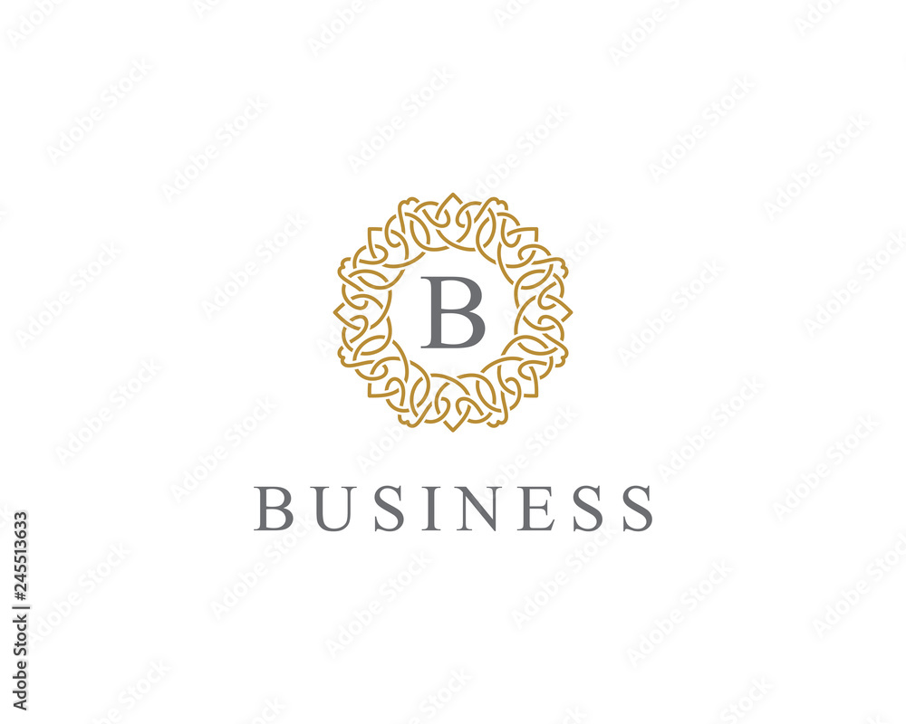 Naklejka premium Abstract Ornament Outline Frame Logo Icon 014