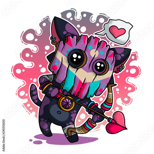 Vector illustration about Shaman in love