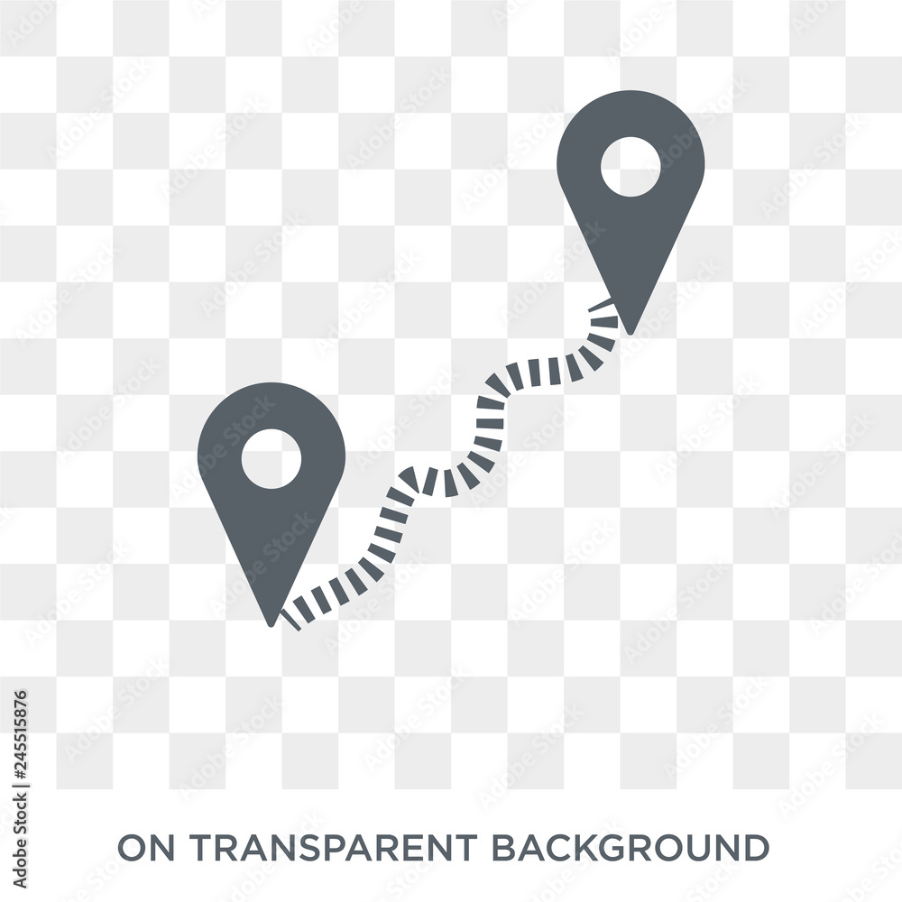 Distance icon. Trendy flat vector Distance icon on transparent ...
