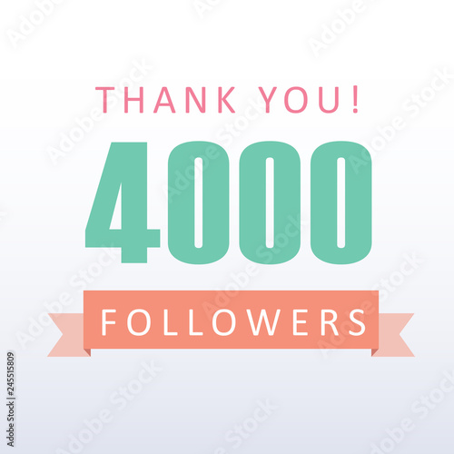 4000 followers Thank you number with banner- social media gratitude
