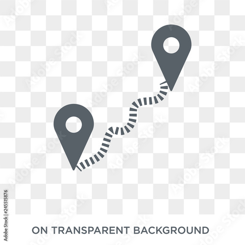 Distance icon. Trendy flat vector Distance icon on transparent background from Maps and Locations collection. High quality filled Distance symbol use for web and mobile