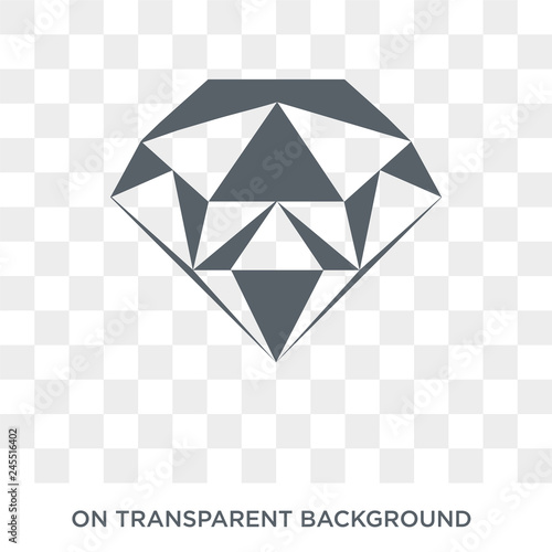 Diamond icon. Trendy flat vector Diamond icon on transparent background from Luxury collection. High quality filled Diamond symbol use for web and mobile