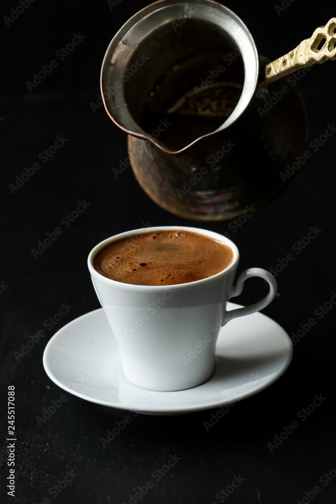 Fototapeta premium Turkish coffee, pouring coffee