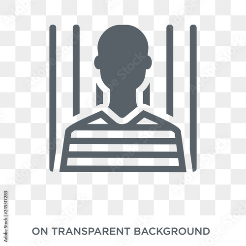 Convict icon. Trendy flat vector Convict icon on transparent background from law and justice collection. High quality filled Convict symbol use for web and mobile