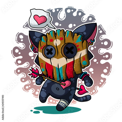 Vector illustration about Shaman in love