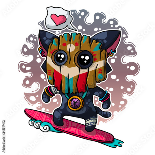 Vector illustration about Shaman in love