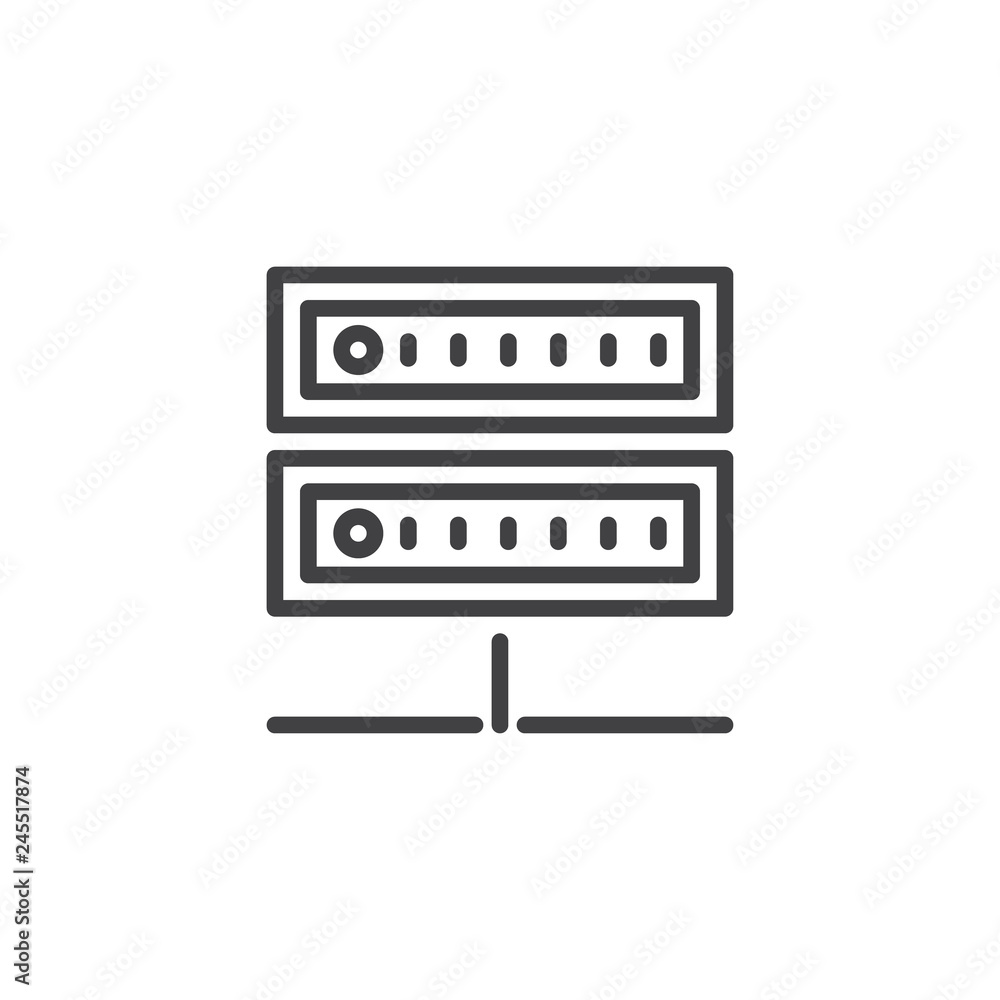 Hosting server line icon. linear style sign for mobile concept and web design. Computer Data center outline vector icon. Symbol, logo illustration. Pixel perfect vector graphics Hosting server line icon. linear style sign for mobile concept and web design. Computer Data center outline vector icon. Symbol, logo illustration. Pixel perfect vector graphics
