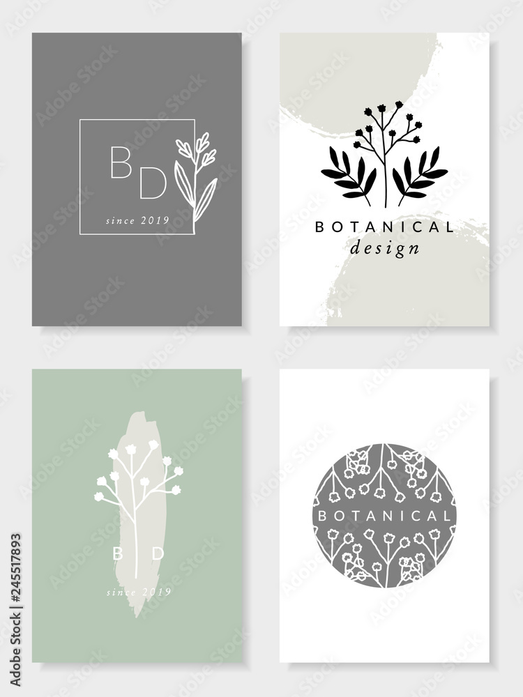 Botanical Design Card Templates