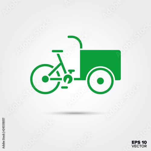 Cargo bike Icon. Sustainable freight transportation Symbol.
