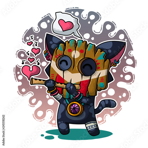 Vector illustration about Shaman in love