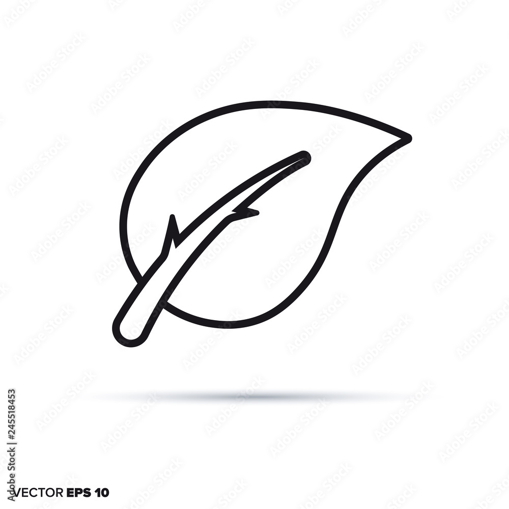 Leaf vector line icon. Leaf vector line icon.