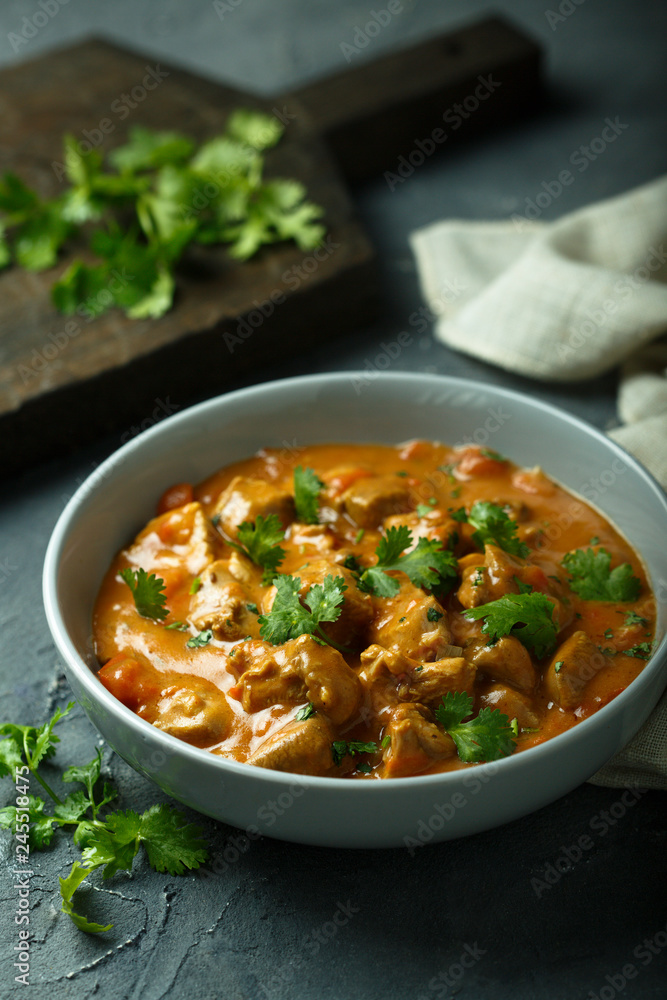 Chicken curry with fresh cilantro Chicken curry with fresh cilantro