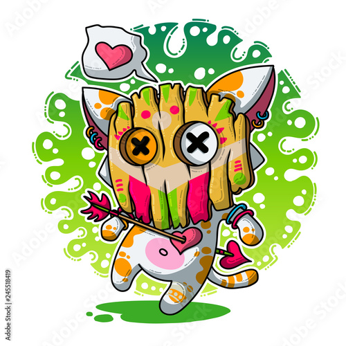 Vector illustration about Shaman in love