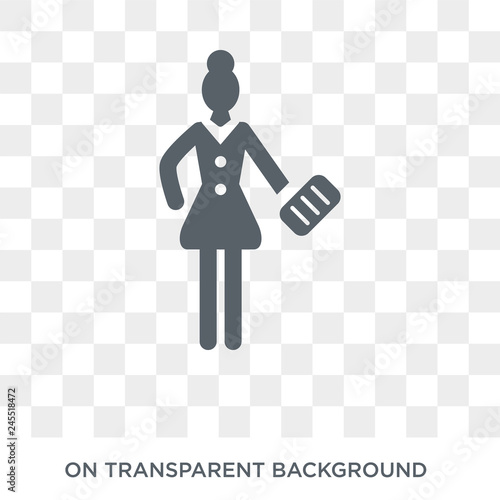 Accounter Woman icon. Trendy flat vector Accounter Woman icon on transparent background from Ladies collection. High quality filled Accounter Woman symbol use for web and mobile