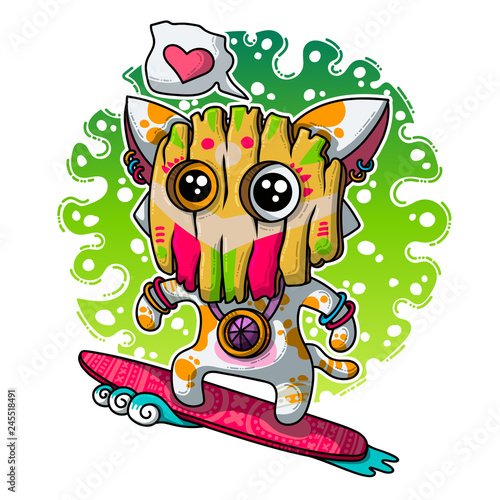 Vector illustration about Shaman in love