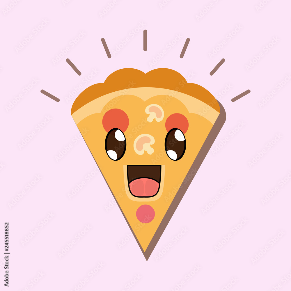 vector pizza icon. flat pizza smile vector pizza icon. flat pizza smile
