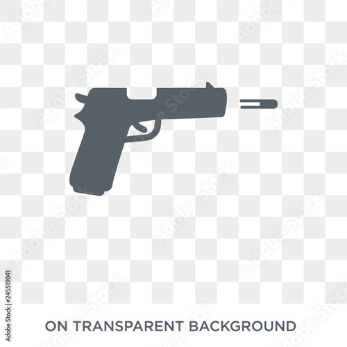 gun shooting icon. gun shooting design concept from Army collection. Simple element vector illustration on transparent background.