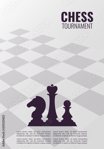 Vector illustration about chess tournament, match, game. Use as advertising, invitation, banner, poster