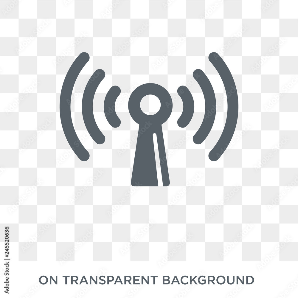 Wireless connection icon. Trendy flat vector Wireless connection icon on  transparent background from Internet Security and Networking collection.  High quality filled Wireless connection symbol use for Stock Vector