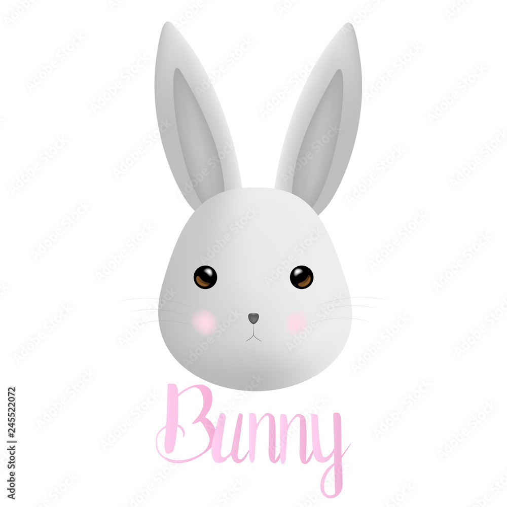 Isolated gray rabbit on white background. Vector illustration. Isolated gray rabbit on white background. Vector illustration.