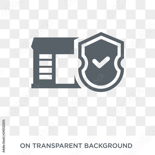 small business insurance icon. Trendy flat vector small business insurance icon on transparent background from Insurance collection. High quality filled small business insurance symbol use for web and