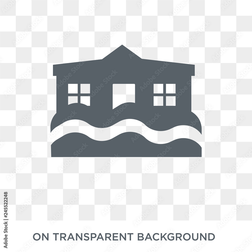 Flooded house icon. Trendy flat vector Flooded house icon on ...
