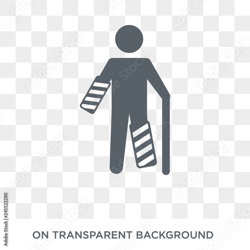 Wounded icon. Trendy flat vector Wounded icon on transparent background from Insurance collection. High quality filled Wounded symbol use for web and mobile