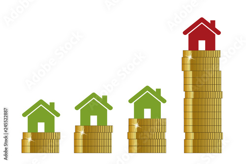 low and high property prices vector illustration EPS10