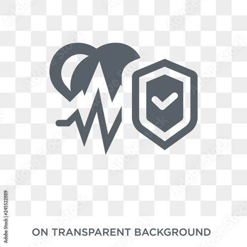 Health insurance icon. Trendy flat vector Health insurance icon on transparent background from Insurance collection. High quality filled Health insurance symbol use for web and mobile