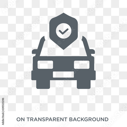 Car insurance icon. Trendy flat vector Car insurance icon on transparent background from Insurance collection. High quality filled Car insurance symbol use for web and mobile