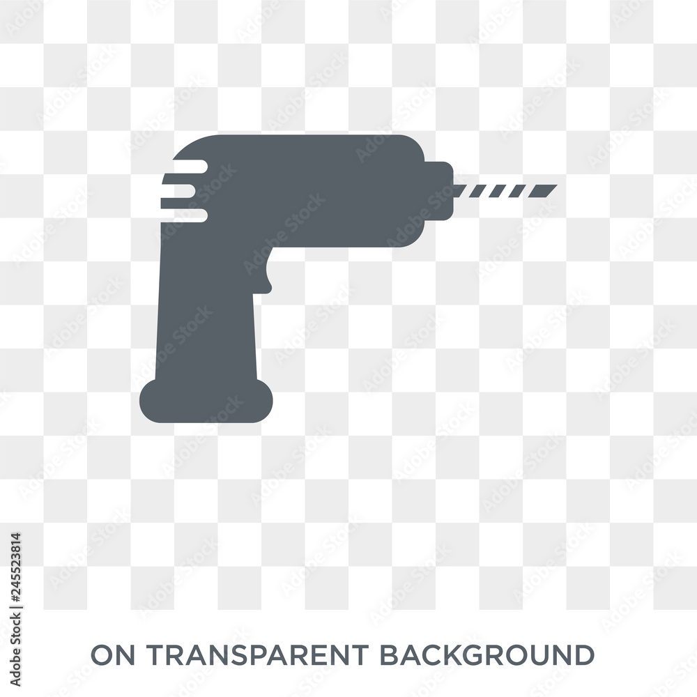 Drilling machine icon. Drilling machine design concept from  collection. Simple element vector illustration on transparent background.