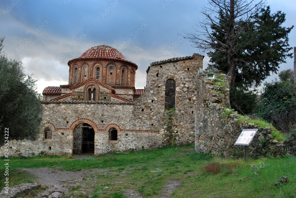 The ancient Byzantine town of Mistras in Greece