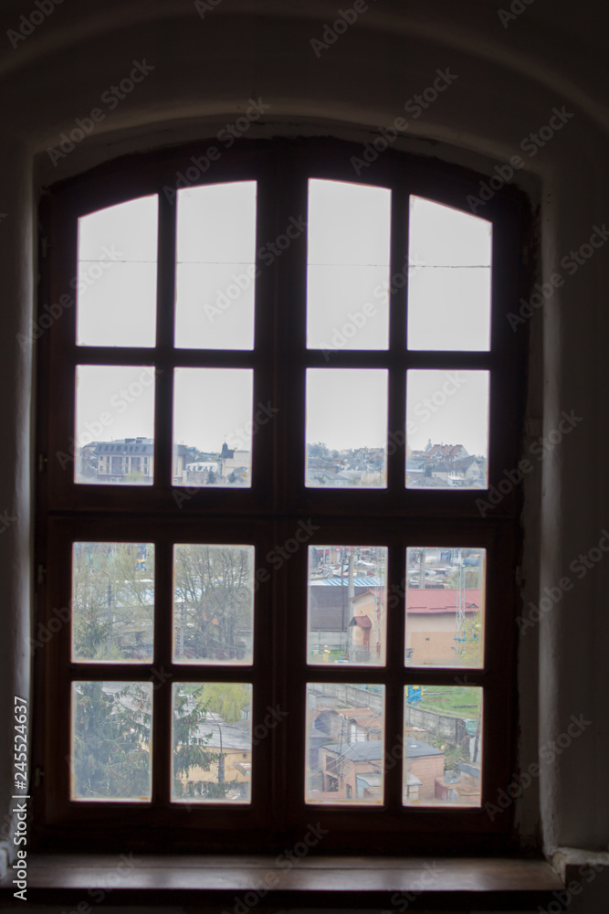 View from the prison window,View from the dark prison cell View from the prison window,View from the dark prison cell