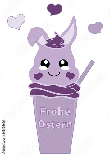 Kawaii Osterhasen Junge im Milchshake. Vektor Datei EPS 10