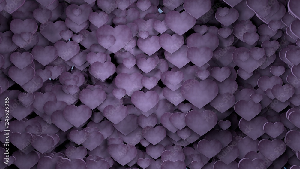 Cuori viola. Cuori viola.