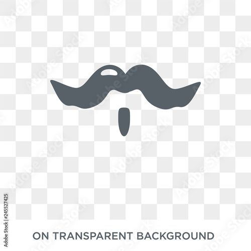Mustache curled tip variant icon. Trendy flat vector Mustache curled tip variant icon on transparent background from Human Body Parts collection. High quality filled Mustache curled tip variant symbol