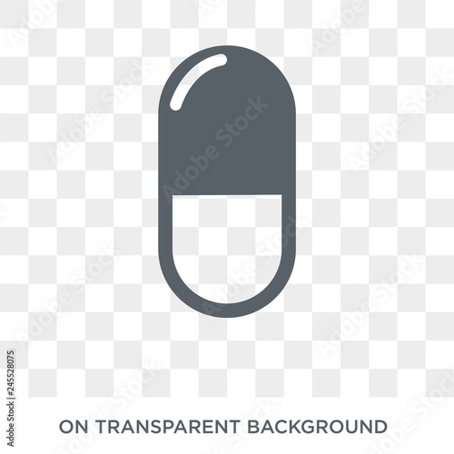 Capsule black and transparent variant icon. Trendy flat vector Capsule black and white variant icon on white background from Human Body Parts collection. High quality filled Capsule black and white