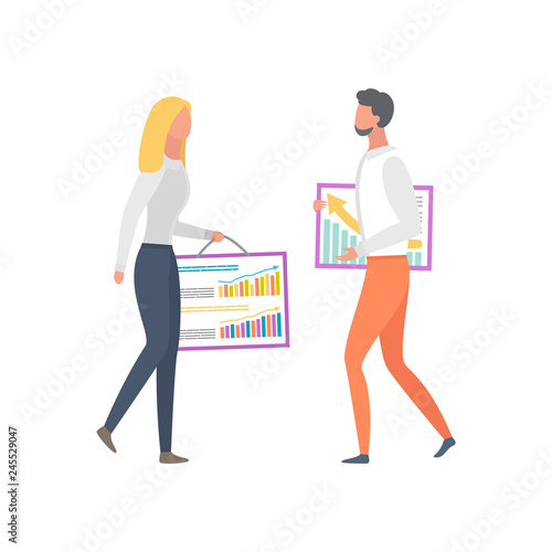 Professional Collaboration, Vector Charts Graphs