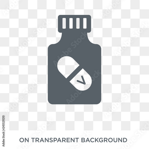 vitamin icon. Trendy flat vector vitamin icon on transparent background from Health and Medical collection. High quality filled vitamin symbol use for web and mobile