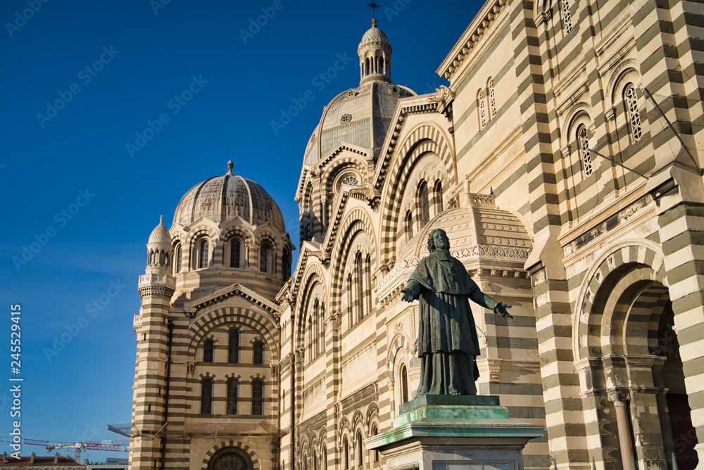 Fototapeta premium Marseille, France - AUGUST 16, 2018: Cathédrale La Major