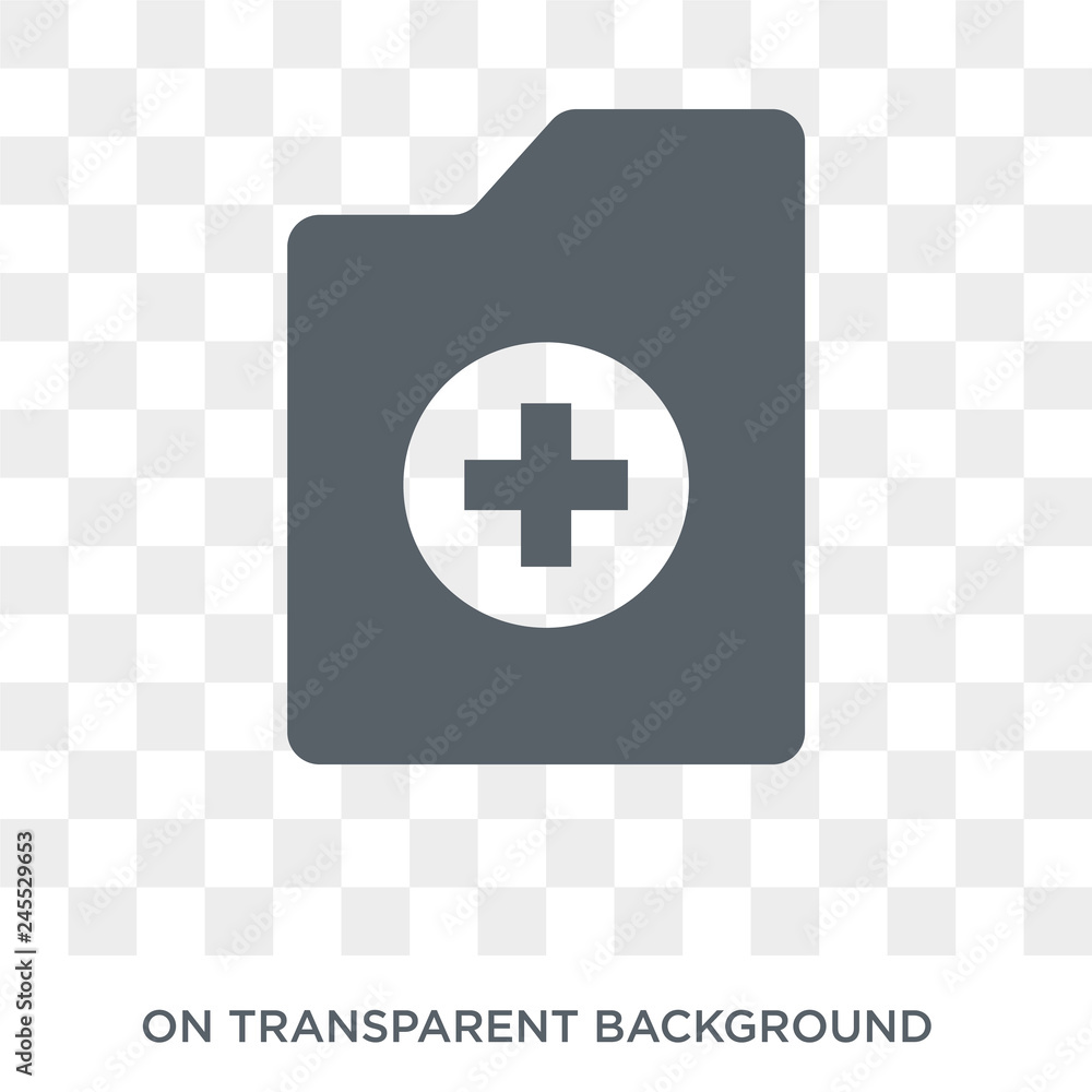 Obraz premium Medical history icon. Trendy flat vector Medical history icon on transparent background from Health and Medical collection. High quality filled Medical history symbol use for web and mobile
