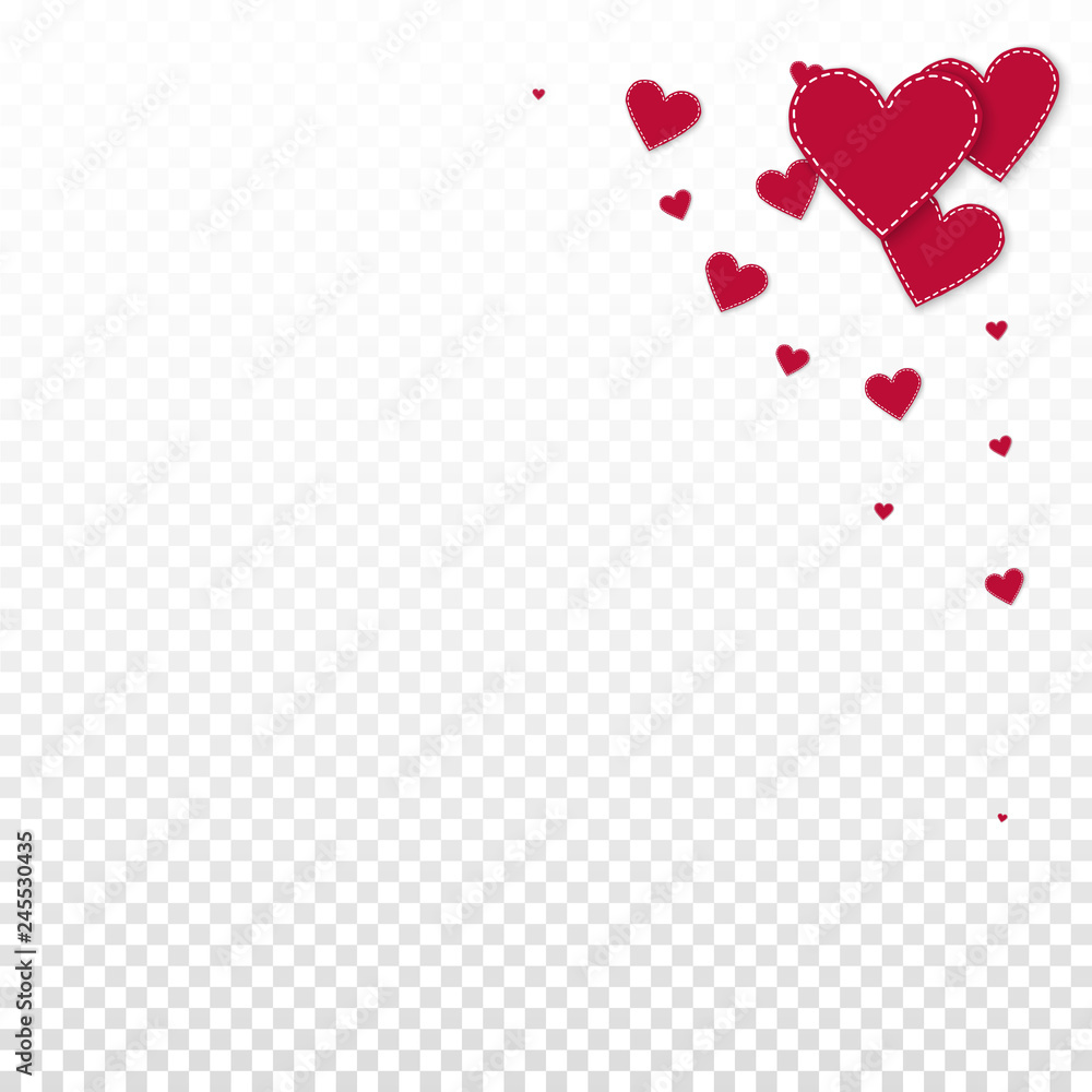Red heart love confettis. Valentine's day corner m