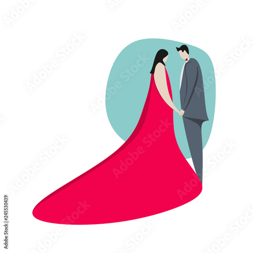 Cute couple in love cartoon...