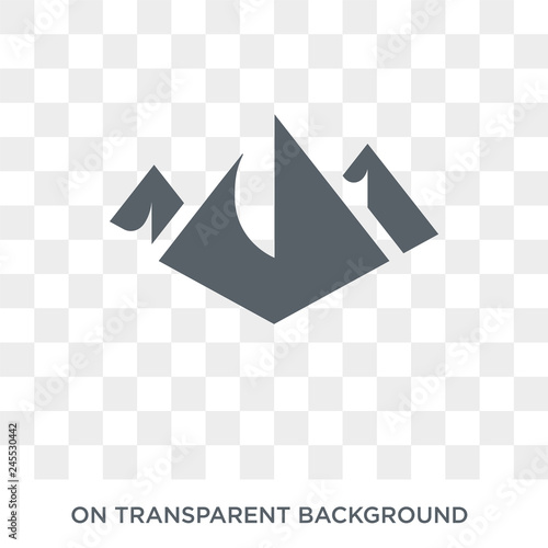 Pyramids icon. Trendy flat vector Pyramids icon on transparent background from Architecture and Travel collection. High quality filled Pyramids symbol use for web and mobile