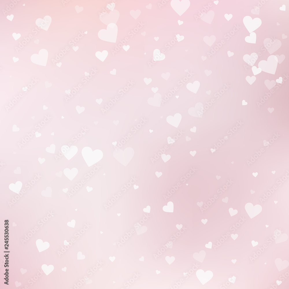 White heart love confettis. Valentine's day fallin White heart love confettis. Valentine's day fallin