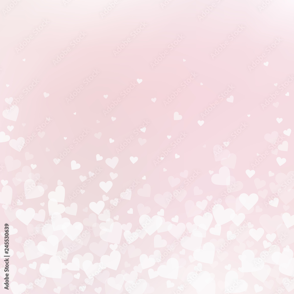 White heart love confettis. Valentine's day fallin White heart love confettis. Valentine's day fallin