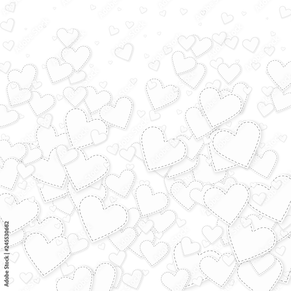 Obraz premium White heart love confettis. Valentine's day gradie