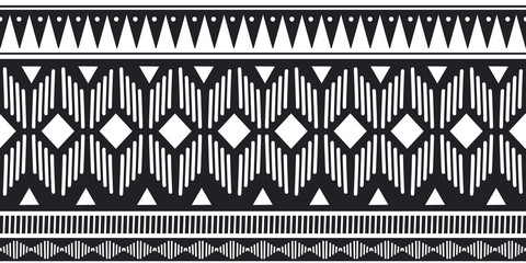 Fototapete Ethno-Muster Geometrisches Ethno Muster mit Symbolen  © ngupakarti