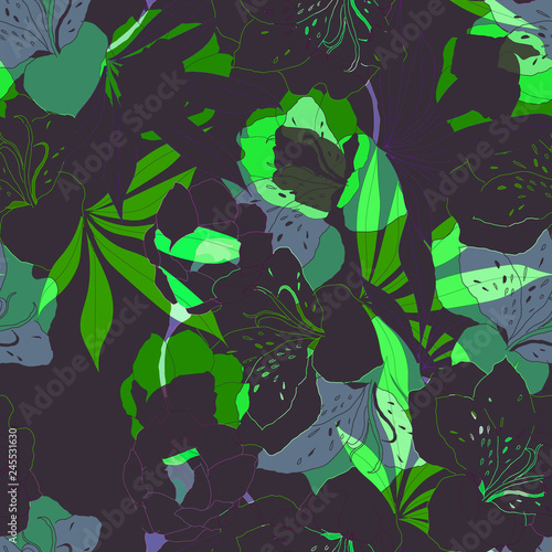 Beautiful seamless floral pattern background. 